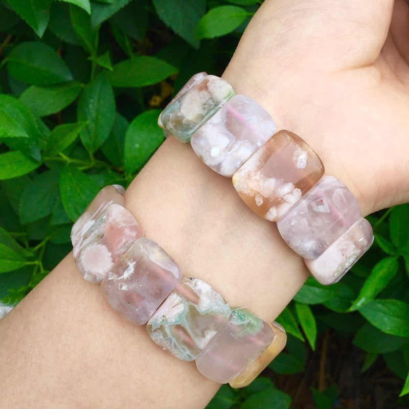 Natural Sakura Agate Sakura Hand Bracelet