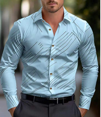Men's Four Seasons Trendy New High Quality Simple Casual Long-sleeved Shirt