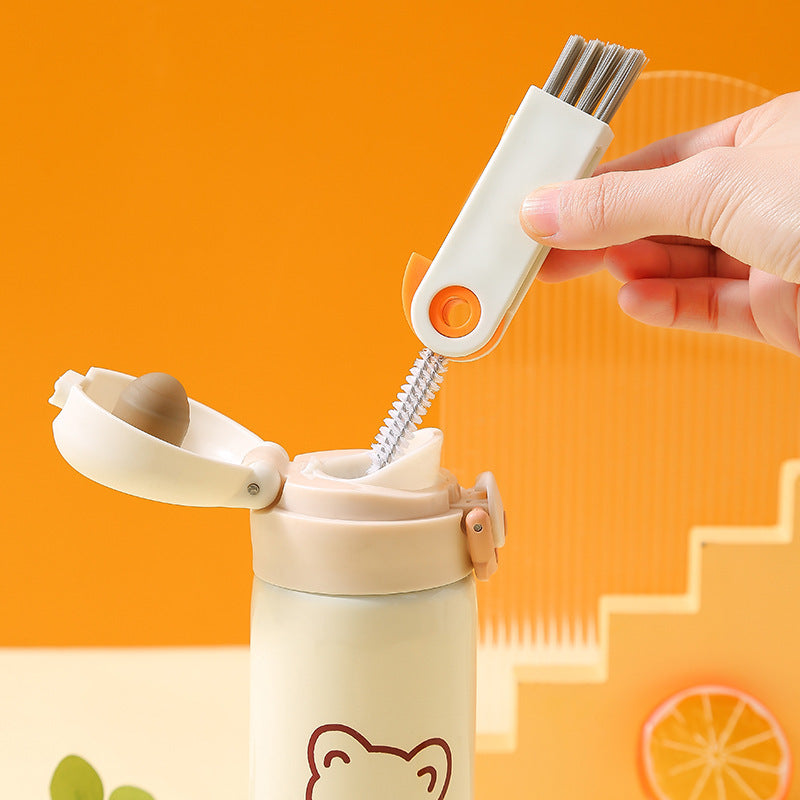 Three-in-one Cartoon Cup Lid Groove Dead Corner Cleaning Brush
