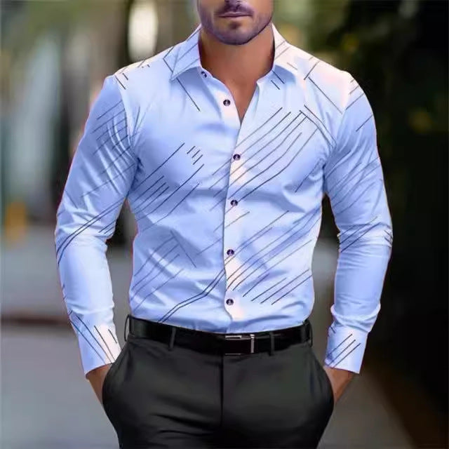 Men's Four Seasons Trendy New High Quality Simple Casual Long-sleeved Shirt