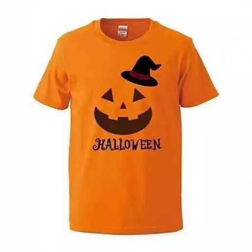 New Pure Cotton Short Sleeve Halloween Costume Casual Loose All-matching Printed T-shirt
