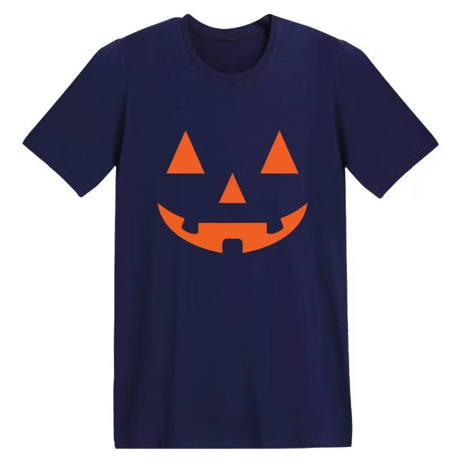 New Pure Cotton Short Sleeve Halloween Costume Casual Loose All-matching Printed T-shirt