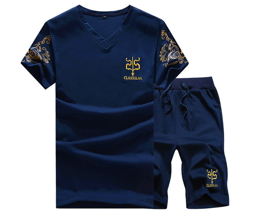 Short-Sleeved T-Shirt Shorts Casual Running Fitness Sports Suit