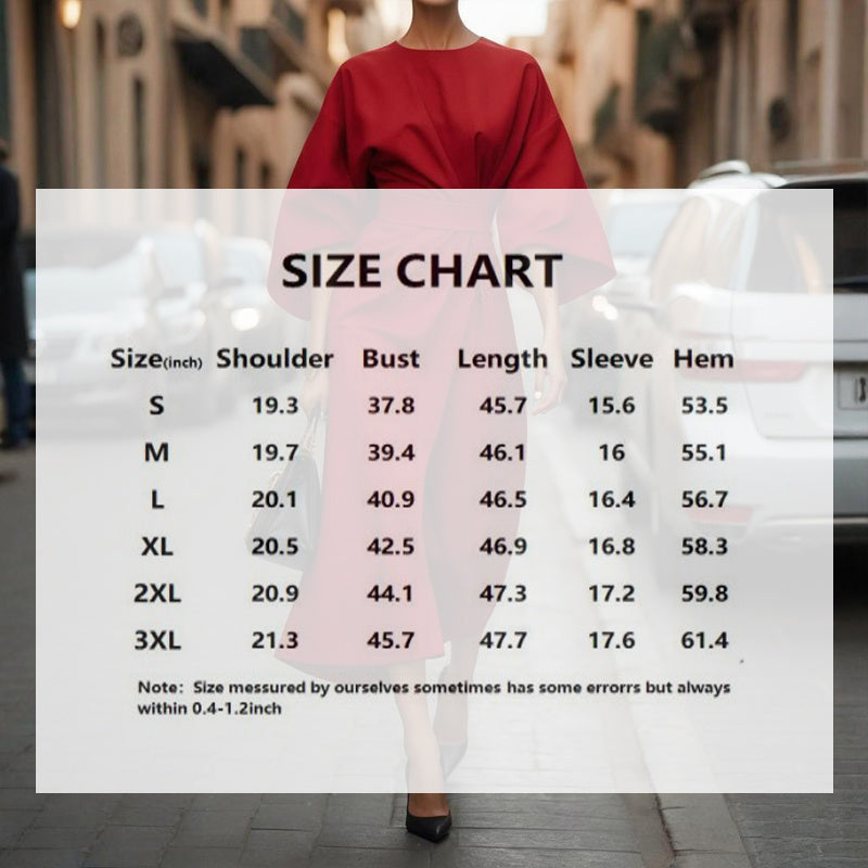 Plus Size Women's Elegant Solid Color Round Neck Mid-Sleeve Maxi Dress Waist-Defining Pleated Design For Office, Party, Wedding Guest