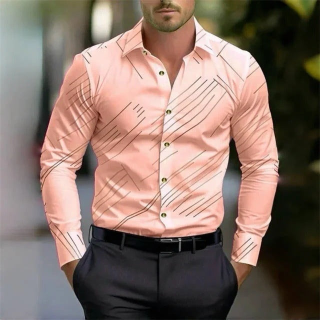 Men's Four Seasons Trendy New High Quality Simple Casual Long-sleeved Shirt