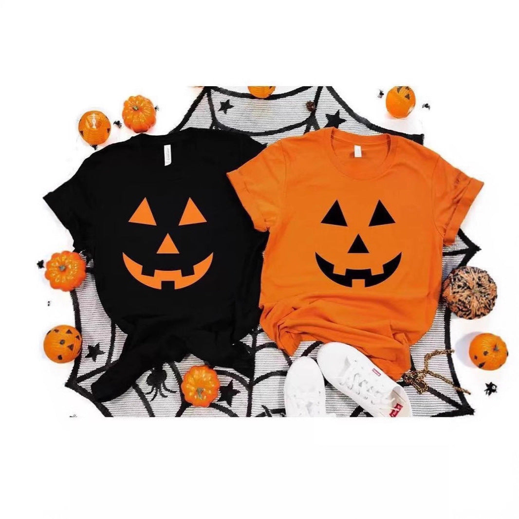 New Pure Cotton Short Sleeve Halloween Costume Casual Loose All-matching Printed T-shirt