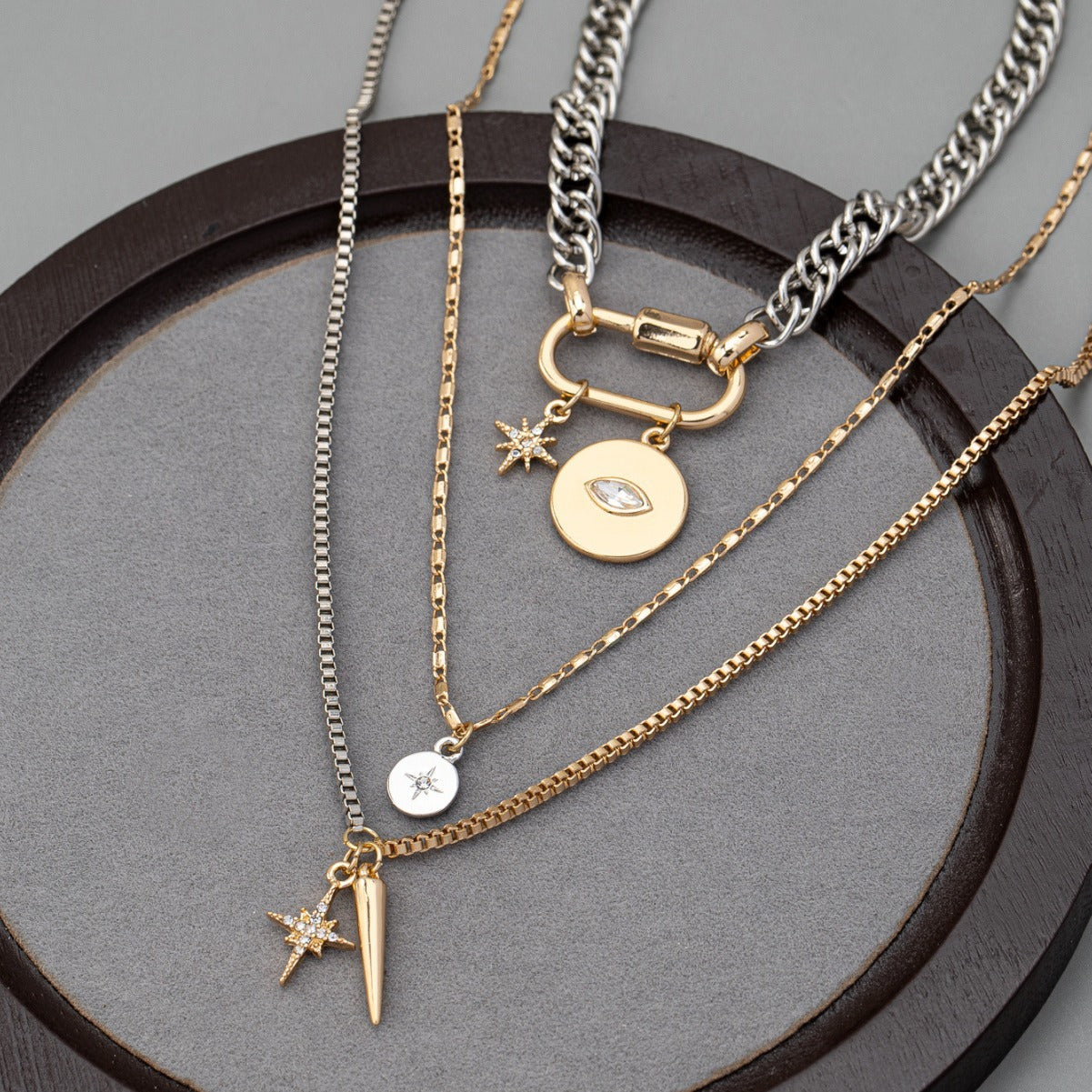 Original Eye Pendant Multi-layer Twin Necklace For Women