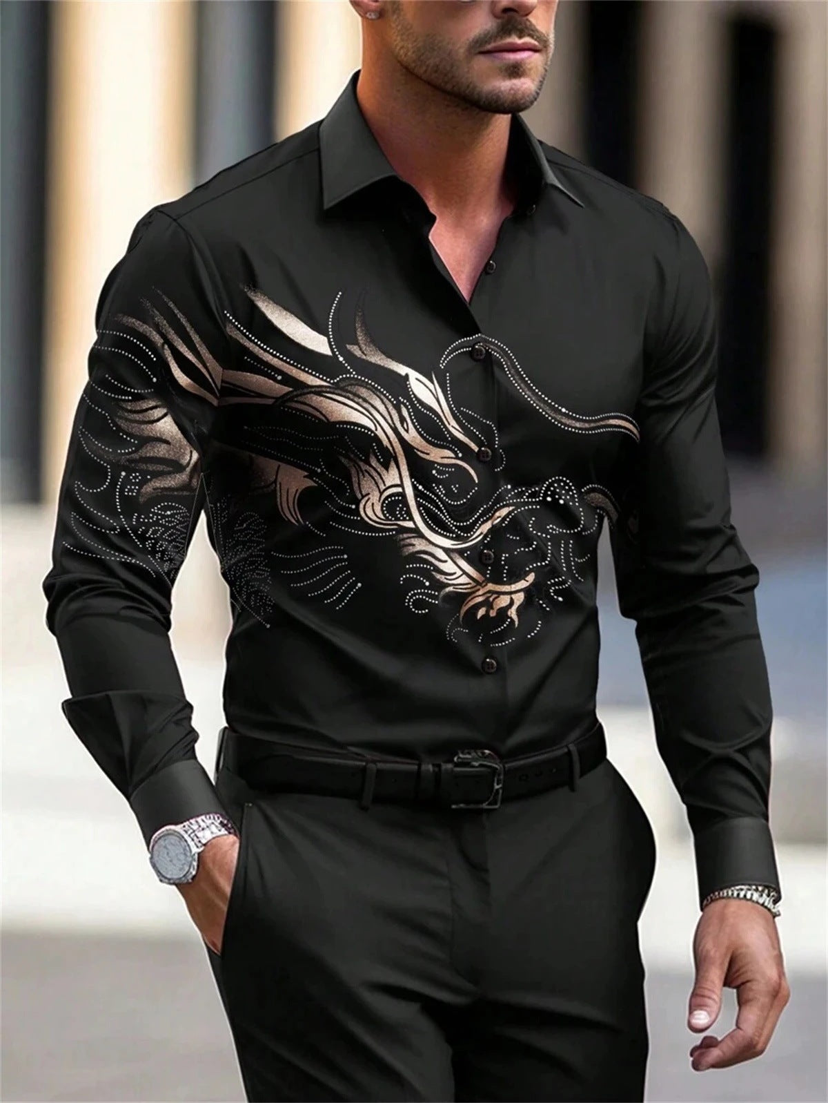 Men's Four Seasons Trendy New High Quality Simple Casual Long-sleeved Shirt
