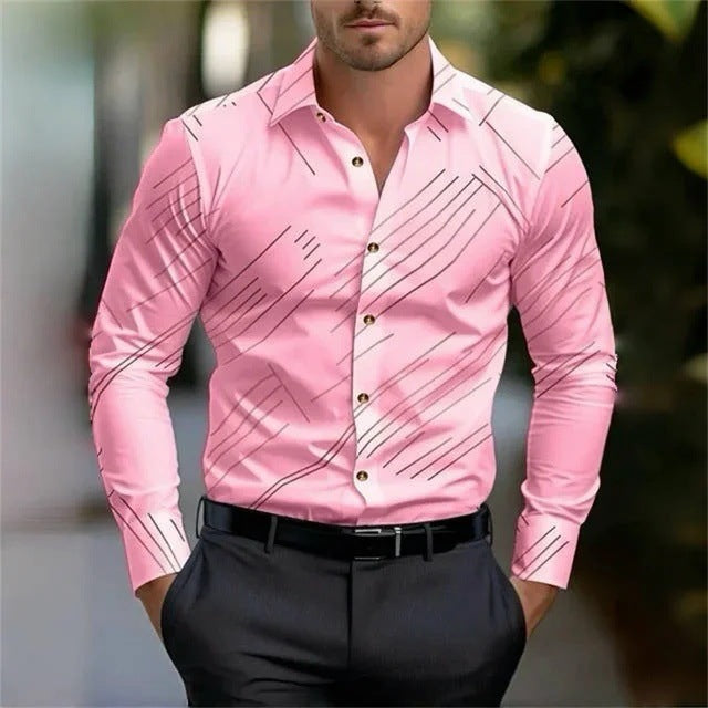 Men's Four Seasons Trendy New High Quality Simple Casual Long-sleeved Shirt