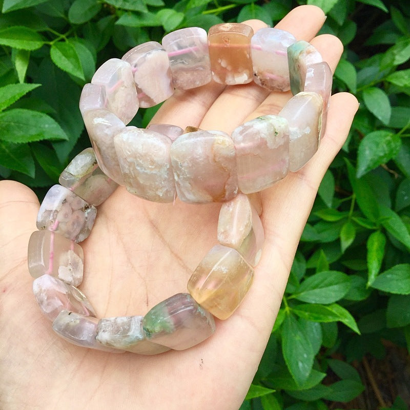 Natural Sakura Agate Sakura Hand Bracelet