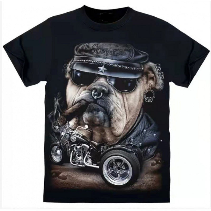 Printed Short-sleeved Leisure Motorcycle