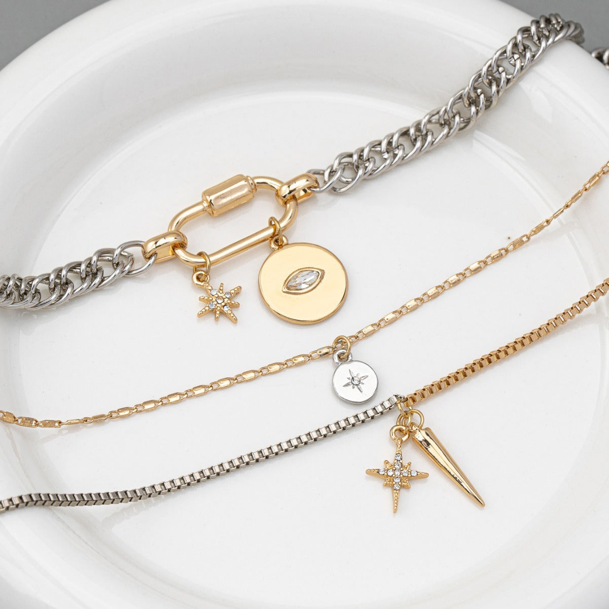 Original Eye Pendant Multi-layer Twin Necklace For Women