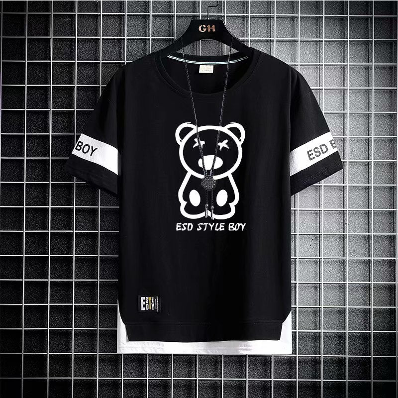 Teenagers Short-sleeved T-shirt Shorts Men's Trendy Sports Suit Junior High School