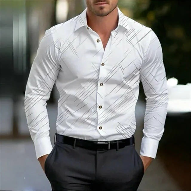 Men's Four Seasons Trendy New High Quality Simple Casual Long-sleeved Shirt