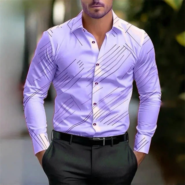 Men's Four Seasons Trendy New High Quality Simple Casual Long-sleeved Shirt