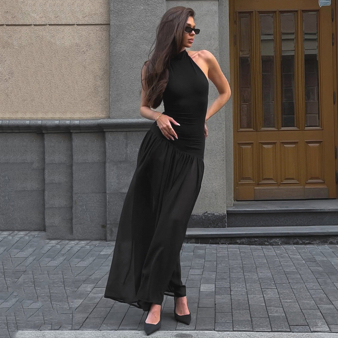 Women's Fashion Slim Fit Skirt Solid Color Dress