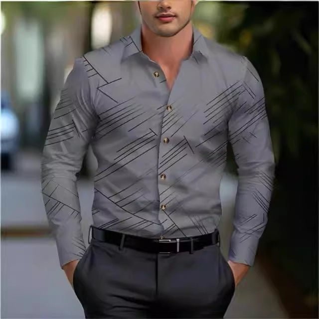 Men's Four Seasons Trendy New High Quality Simple Casual Long-sleeved Shirt