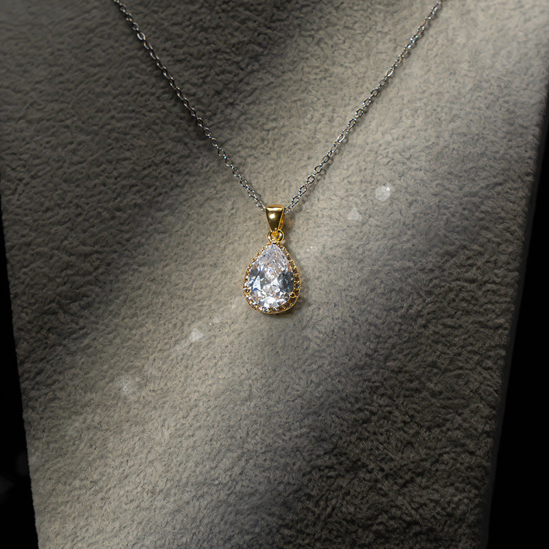 Drop-shaped Zircon Non-fading Ornament Three-piece Set