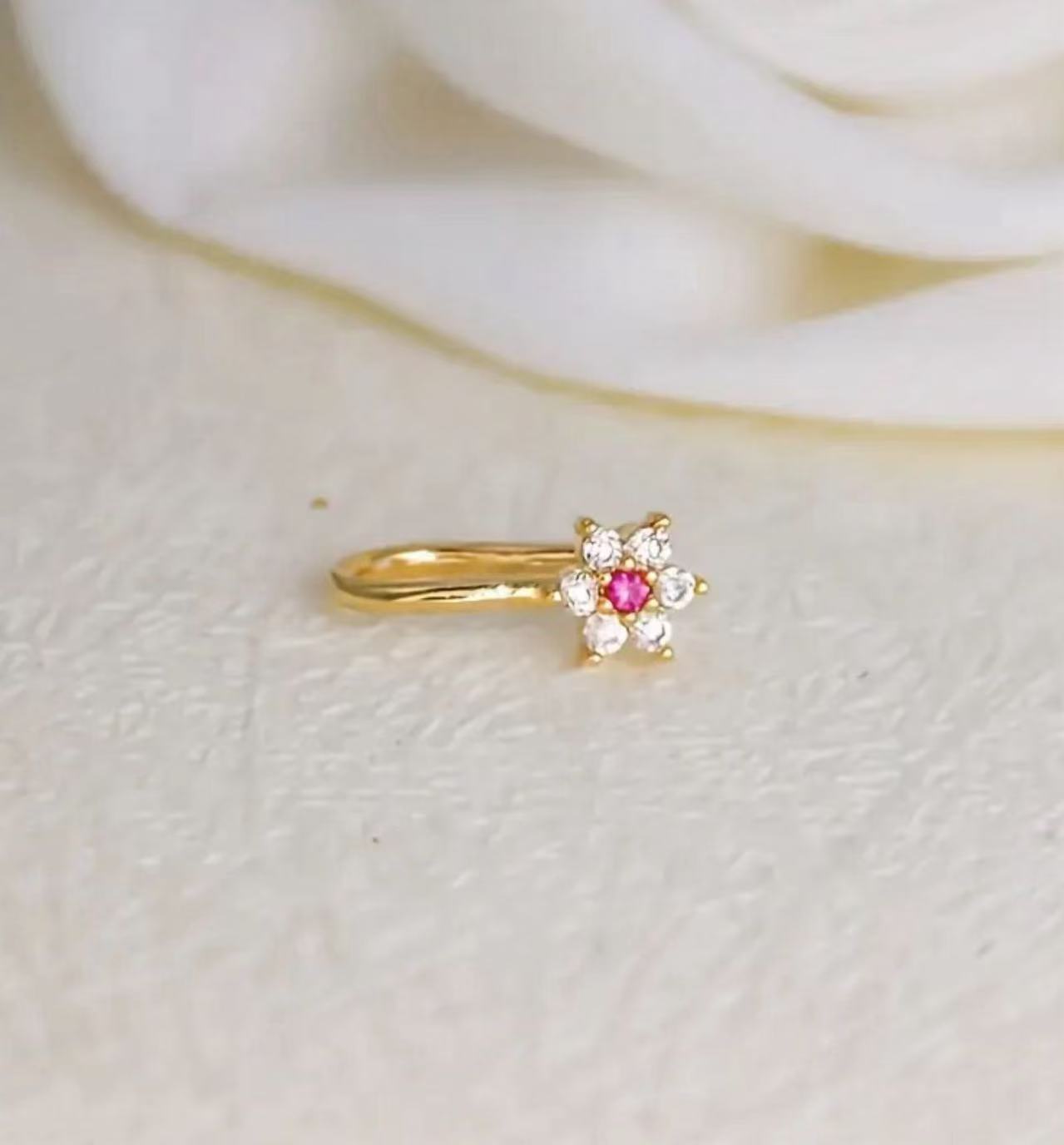 Cross Border Hexagonal Flower Zircon Micro-inlaid U-shaped Micro-inlaid Nose Ring