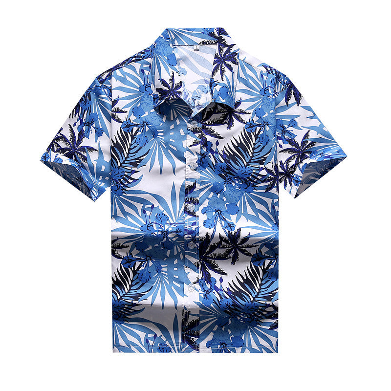 Loose Men's Beach Hawaii Printed Shirt