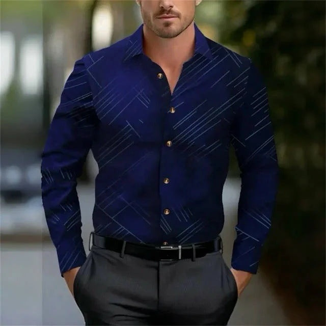 Men's Four Seasons Trendy New High Quality Simple Casual Long-sleeved Shirt