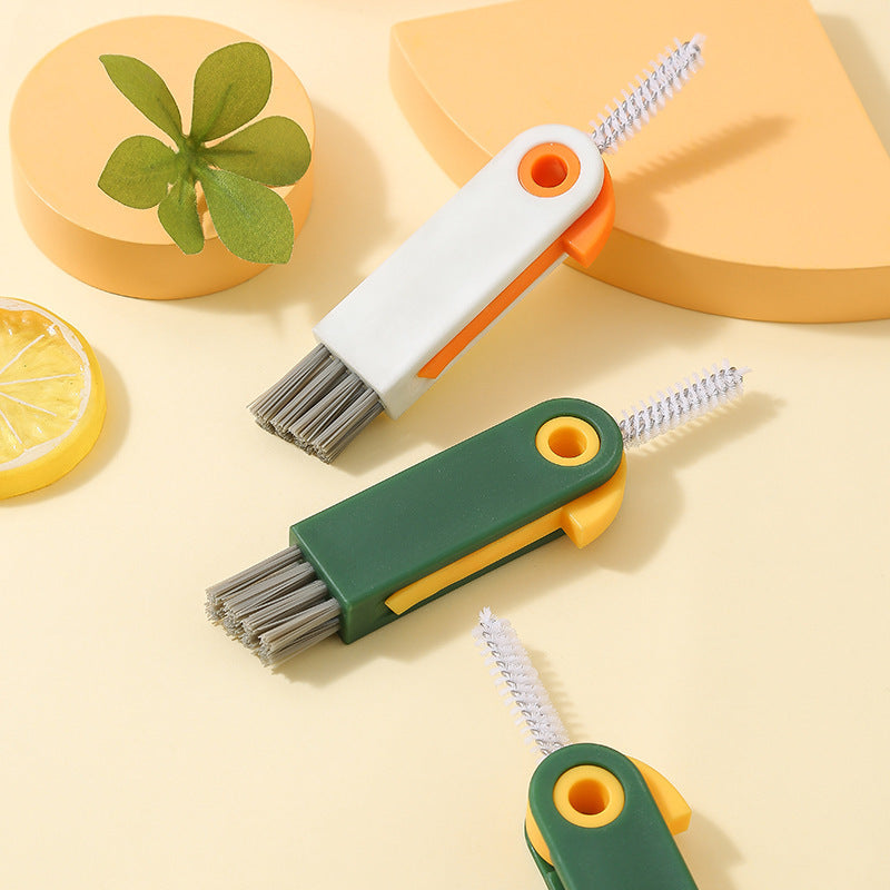 Three-in-one Cartoon Cup Lid Groove Dead Corner Cleaning Brush