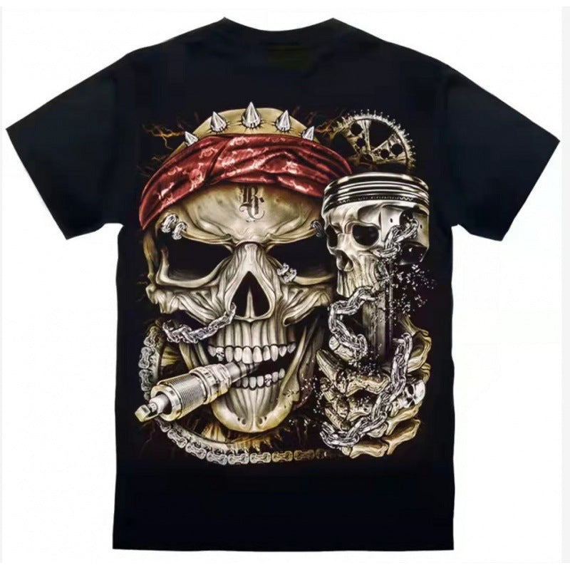 Printed Short-sleeved Leisure Motorcycle