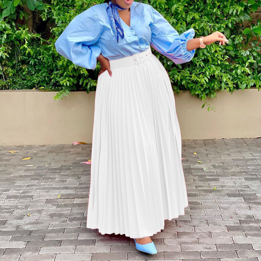 Women's Elegant Pleated Personality Big Skirt