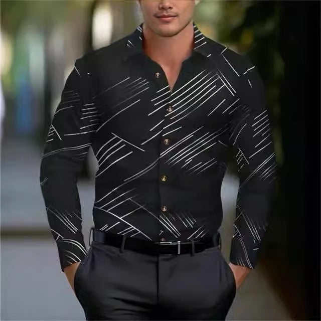 Men's Four Seasons Trendy New High Quality Simple Casual Long-sleeved Shirt