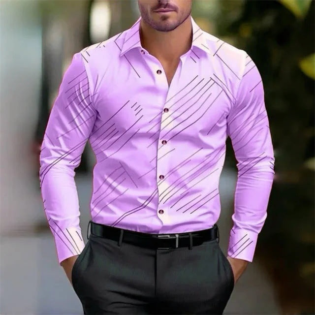 Men's Four Seasons Trendy New High Quality Simple Casual Long-sleeved Shirt