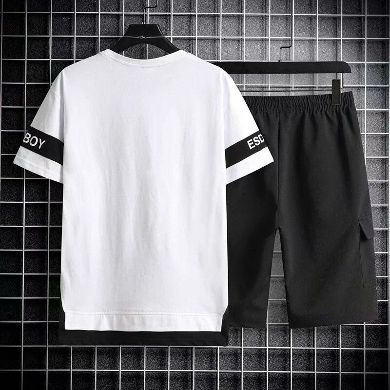 Teenagers Short-sleeved T-shirt Shorts Men's Trendy Sports Suit Junior High School