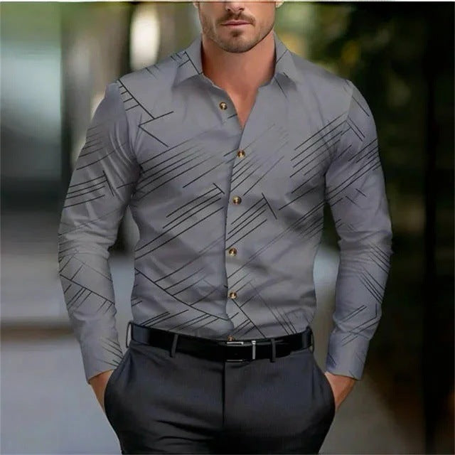 Men's Four Seasons Trendy New High Quality Simple Casual Long-sleeved Shirt