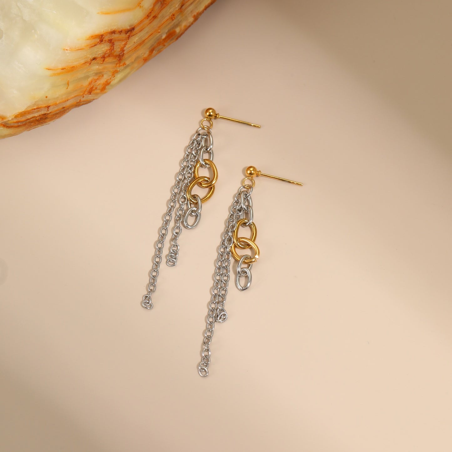 Autumn And Winter New Style Necklaces Gold And Silver Color Matching Earrings Jewelry