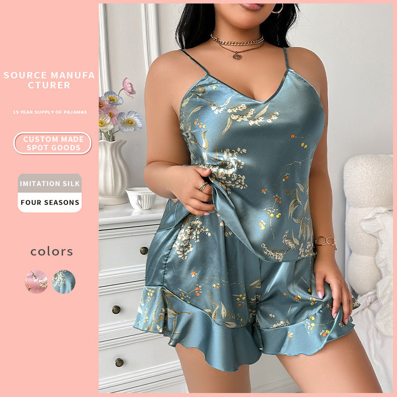 European And American Style Plus Size Printed Pajamas Fashion