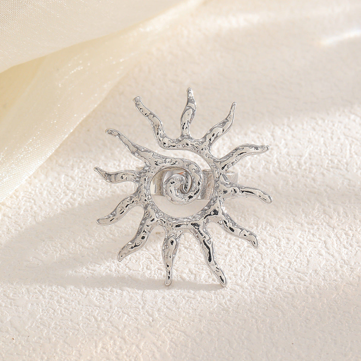 Gold Sun Necklace Hollow Pendant Earrings